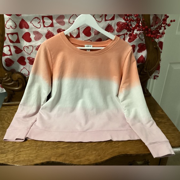 Ladies’ J. Crew Dip ~ Dyed Ombré Sweatshirt - Size Medium - Picture 1 of 7